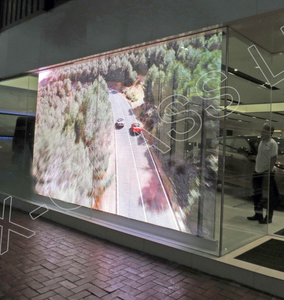 Los paneles de pantalla LED a todo color transparentes delgados del alto brillo P3.9 P7.8 para la pared video de cristal