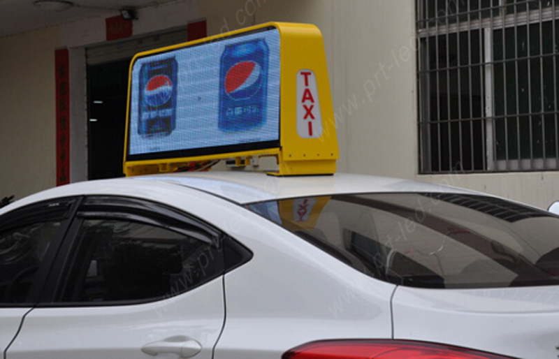 Muestra a todo color popular del top LED del taxi P5 para la publicidad al aire libre