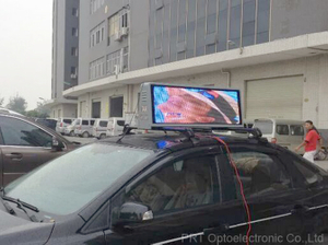 Pantalla de pantalla LED móvil para exteriores P5 en techo de taxi a todo color